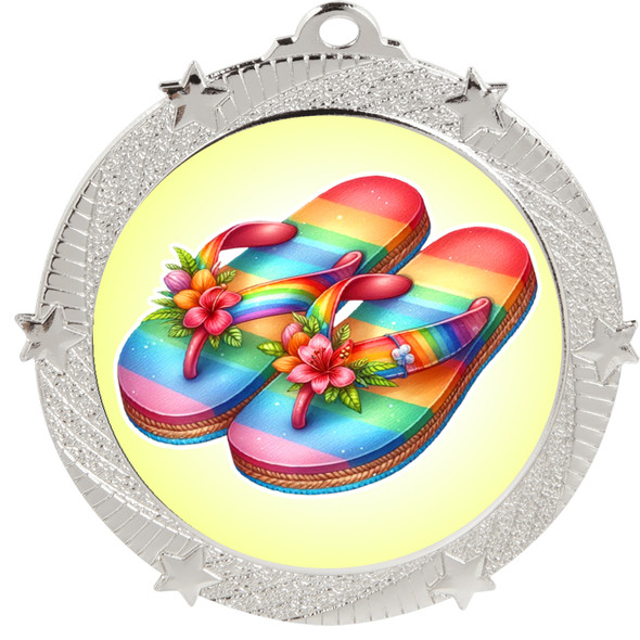 Flip Flop theme medal available in gold, silver or bronze. Great for your Pageants, contests, activities and more