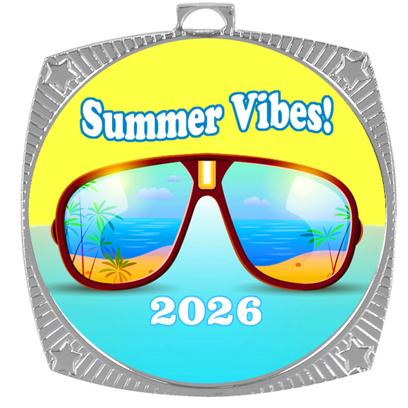 Summer theme medal available in gold, silver or bronze. Great for your Pageants, contests, activities and more