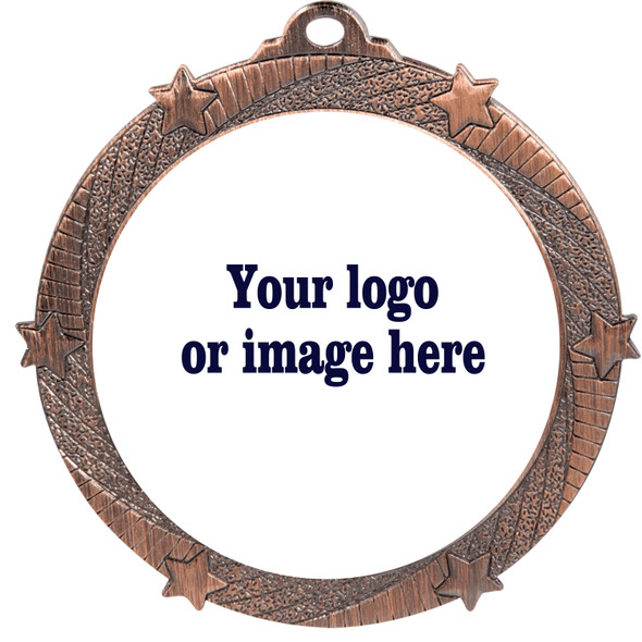 Custom medal.  Upload your logo, art work or text for a unique medal great for any event!  Choice of gold, silver or bronze.