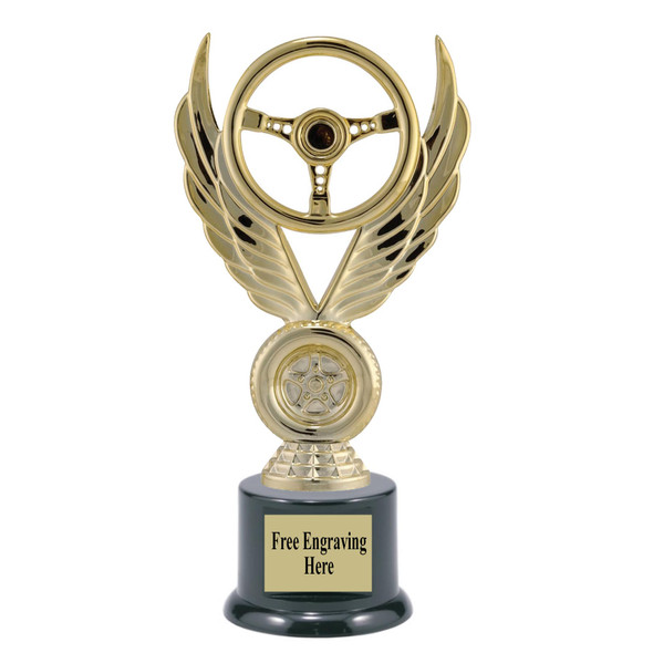 Automotive trophy.  Great trophy for car shows, contests, car guys and more.  Choice of base.    6" to 8" tall trophy