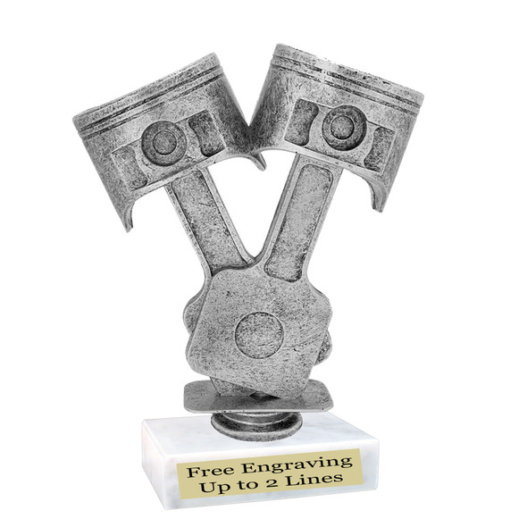 Automotive trophy.  Great trophy for car shows, contests, car guys and more.  Choice of base.    6" to 8" tall trophy