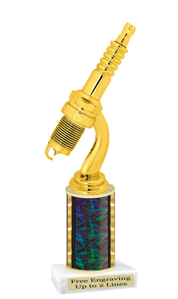 Automotive trophy.  Great trophy for car shows, contests, car guys and more.  Choice of base, column color and trophy height