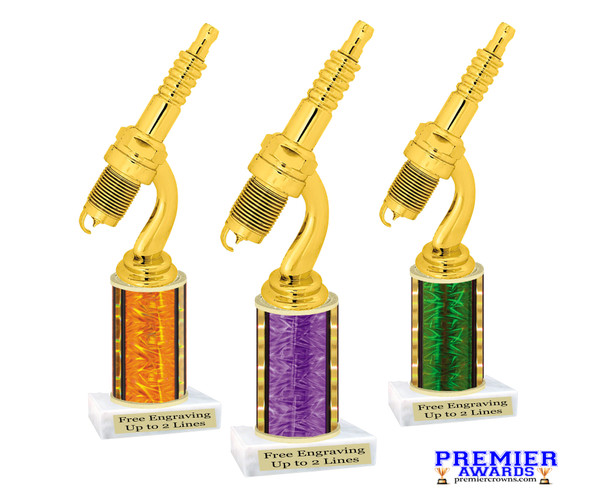Automotive trophy.  Great trophy for car shows, contests, car guys and more.  Choice of base, column color and trophy height