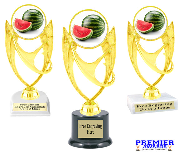 Watermelon trophy. 6" - 8" tall.  Great for your Watermelon Festival events,  baking, cookies, dessert competitions,  and more. 