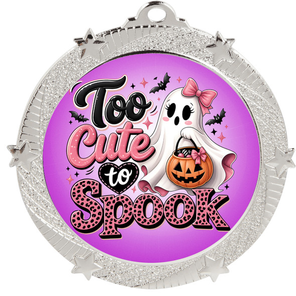 Halloween  theme medal. Great medal for all of your Fall - Halloween pageants, events, contests and more. Available in gold, silver or bronze finish. 