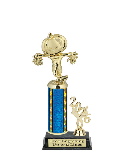 Halloween trophy. Great for your Halloween pageants, events, contests and more Numerous trophy heights available.  Choice of column color