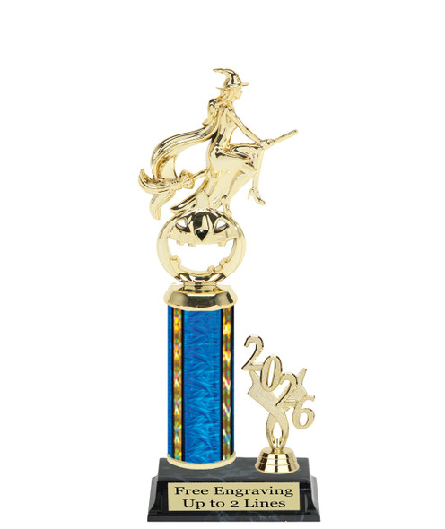 Halloween trophy. Great for your Halloween pageants, events, contests and more Numerous trophy heights available.  Choice of column color