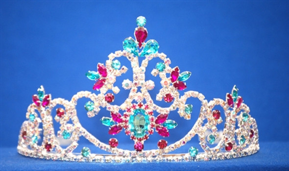 Gorgeous 4" tiara with side combs.  SH-7000  (a32)