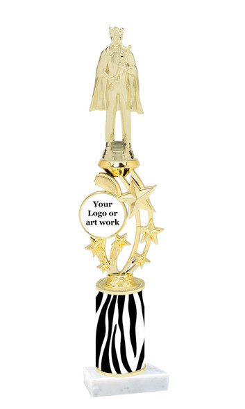 Custom Trophy.  Animal Print column with choice of figure and trophy height.  Height starts at 14".  Upload your logo or custom art work.  (mr200-001