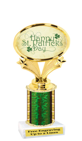 St Patrick's Day theme trophy  6" tall. (002)