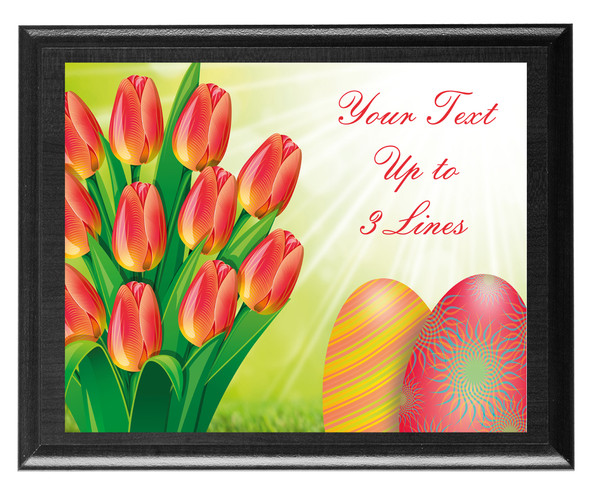  Easter Theme Full Color Plaque.  Customize with your text.  Brown or Black Plaques in numerous sizes.  (es002)