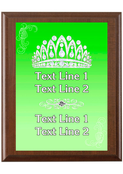  Custom Full Color Plaque.  Brown plaque with full color plate. 5 Plaques sizes available - Crown 02