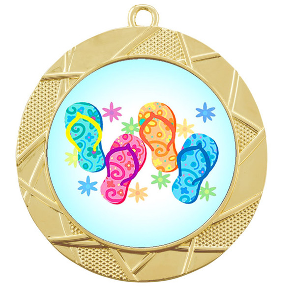 Flip Flops Medal.  Includes free engraving and neck ribbon. (940