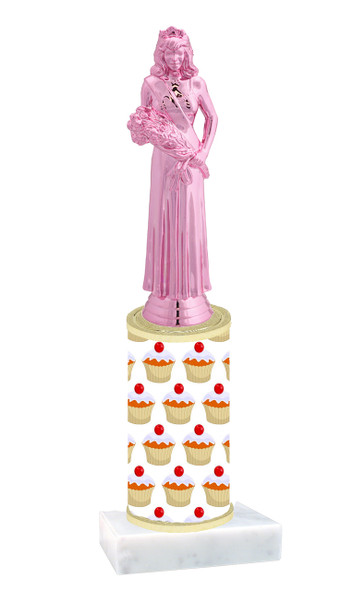  Cupcake  pattern  trophy with choice of trophy height and figure (016