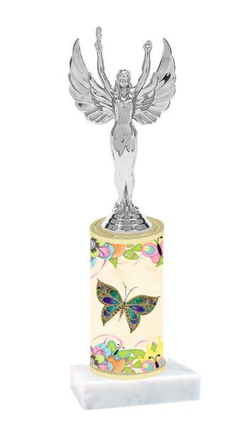 Butterfly  trophy with choice of trophy height and figure (B02