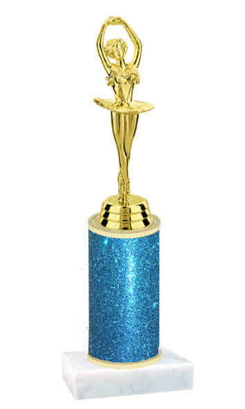 Glitter Column trophy with choice of glitter color, trophy height and base.  (9526)
