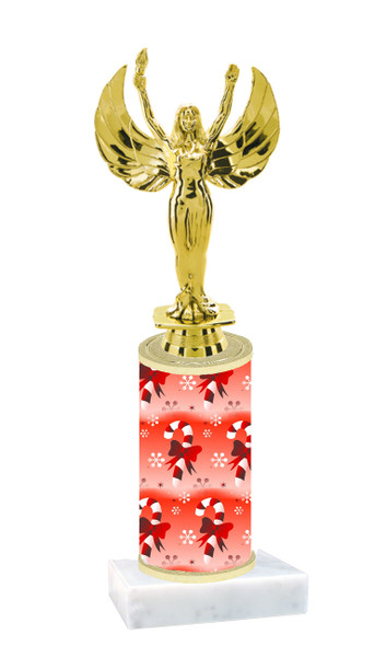 Candy cane  trophy with choice of trophy height and figure - winter 002