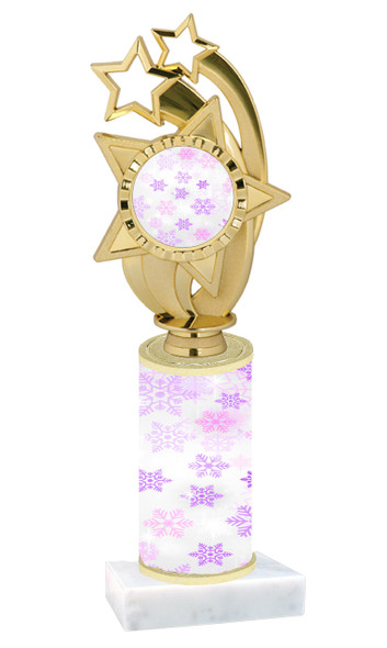 Winter - Christmas theme  trophy with choice of trophy height  with matching insert.  (055