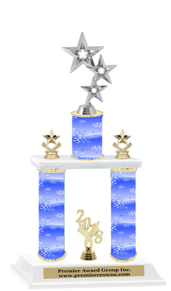 Winter theme  2-Column trophy.  Numerous trophy heights and figures available