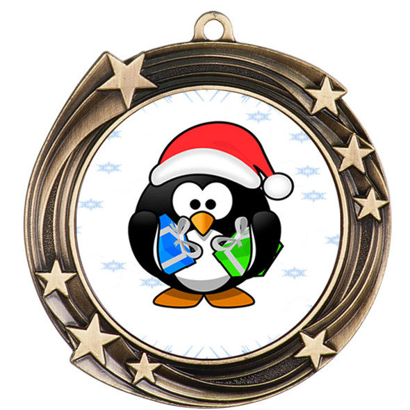 Penguin  theme medal..  Includes free engraving and neck ribbon.   penguin-930