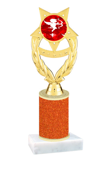  Valentine theme  Glitter Column trophy with choice of glitter color, trophy height and base.  cupid009