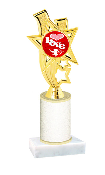  Valentine theme  Glitter Column trophy with choice of glitter color, trophy height and base.  love008