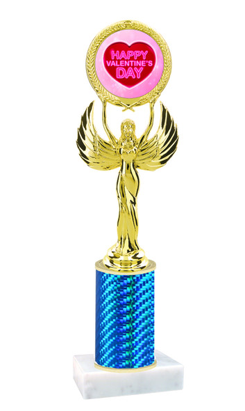 Valentine theme trophy with  prism column.  Choice of column color and trophy height.  (80087