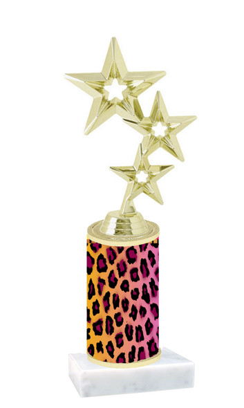 Go "wild" with your awards!  Animal Print Trophy with choice of figure and trophy height.  Trophy heights starts at 10" tall  (008