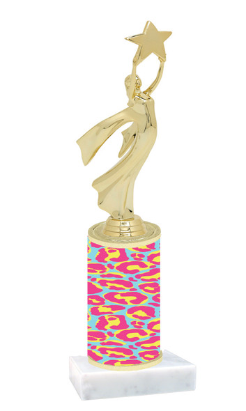 Go "wild" with your awards!  Animal Print Trophy with choice of figure and trophy height.  Trophy heights starts at 10" tall  (011