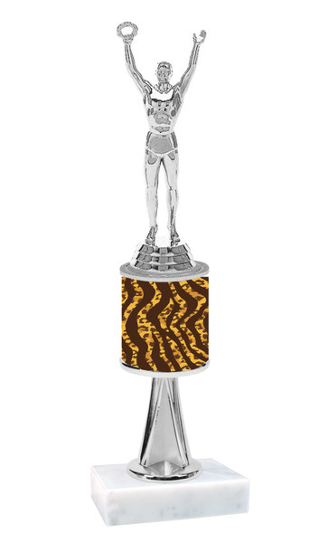 Go "wild" with your awards!  Animal Print Trophy with choice of figure and trophy height.  Trophy heights starts at 10" tall  (stem004