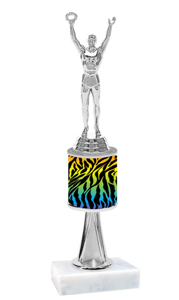 Go "wild" with your awards!  Animal Print Trophy with choice of figure and trophy height.  Trophy heights starts at 10" tall  (stem010