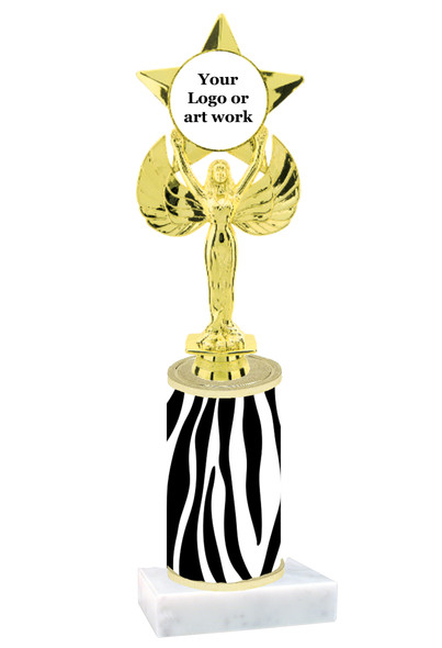 Animal Print Column Trophy. add your logo or custom art work!  Choice of animal print, trophy height and base.  (7517