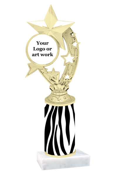 Animal Print Column Trophy. add your logo or custom art work!  Choice of animal print, trophy height and base.  (h208