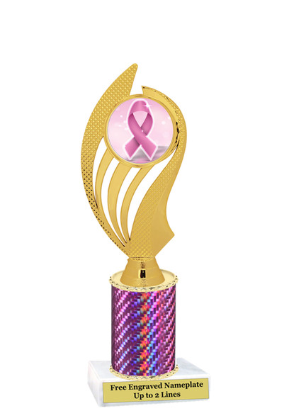  Awareness theme trophy.  Pink Prism column with choice of art work.  Numerous heights available. PH102