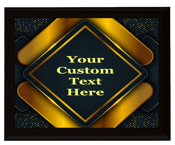 Custom Full Color Plaque.  Choice of black or brown plaque with full color plate.  5 Plaques sizes available - deco001