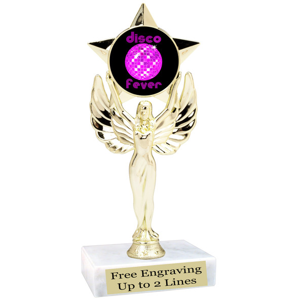 Disco Fever theme trophy with choice of art work.  (7517