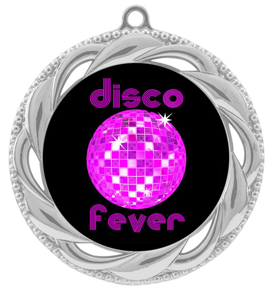 Disco theme medal.  Choice of 6 designs.  Includes free engraving and neck ribbon.  (disco - 938s