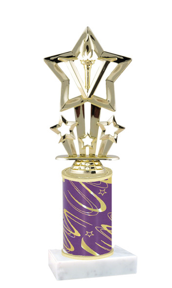 Star theme trophy with choice of trophy height and column color.  F764