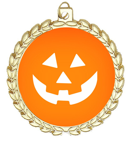 Halloween theme medal.  Choice of art work.  Includes free engraving and neck ribbon - m70g