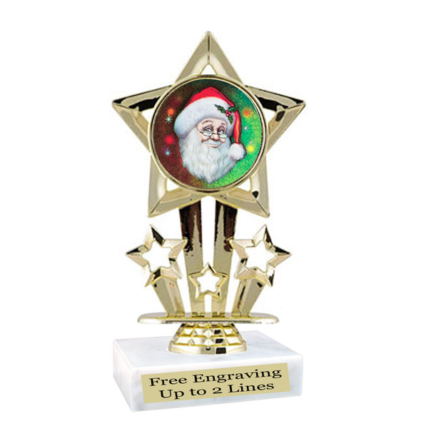 Santa trophy.  Perfect for your Holiday pageants, events, contests and more!  757