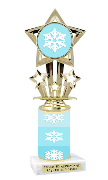 Snowflake theme trophy.  Great for you Winter themed events!  767