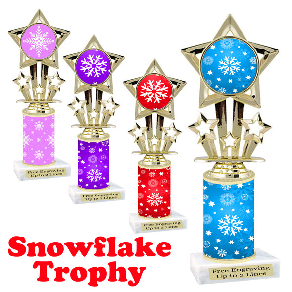 Snowflake theme trophy.  Great for you Winter themed events!  767