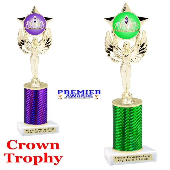 Crown Theme trophy.  Great trophy for your pageants, events, contests and more!   1 Column.  7517