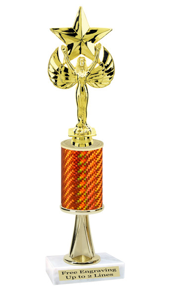 Victory with Star  trophy.  Great trophy for your pageants, events, contests and more!   1 Column w/stem.. 