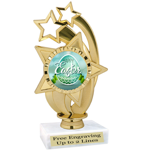 Easter theme trophy.  Festive award for your Easter pageants, contests, competitions and more.  ph-55