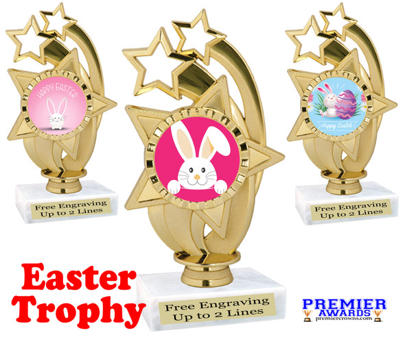 Easter theme trophy.  Festive award for your Easter pageants, contests, competitions and more.  ph-55