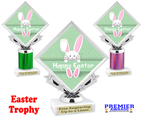 Easter theme trophy.  Great award for your pageants, Easter Egg Hunts, contests, competitions and more.  003