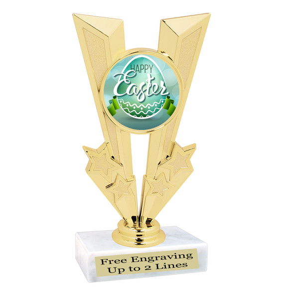 Easter theme trophy.  Great award for your pageants, Easter Egg Hunts, contests, competitions and more.  92746