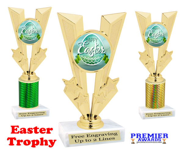 Easter theme trophy.  Great award for your pageants, Easter Egg Hunts, contests, competitions and more.  92746