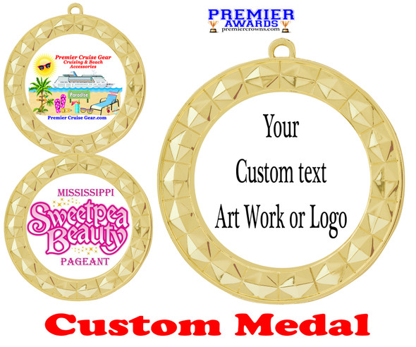 Custom medal. Upload your logo, art work or text for a unique medal great for any event! 935G Custom medal. Upload your logo, art work or text for a unique medal great for any event! 935G
